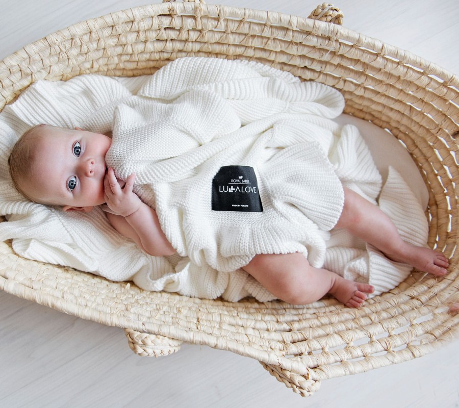 Kocyk całoroczny z falbanką - kokos / Lullalove