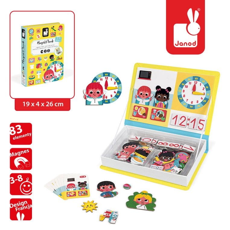 Magnetyczna układanka Uczę się zegarka Magnetibook kolekcja 2018 / Janod