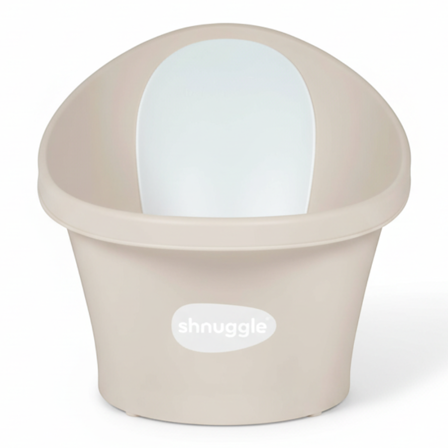 Wanienka z odpływem i piankowym oparciem - taupe / Shnuggle Baby