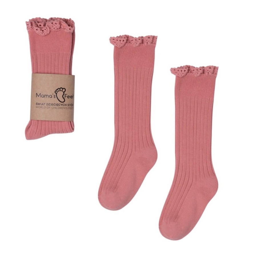 Podkolanówki Mono Baby brudny róż, rozmiary / Mama's Feet