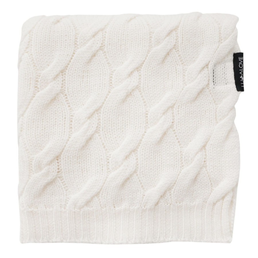 Kocyk z wełny merino - kokos, kolekcja PREMIUM / Lullalove