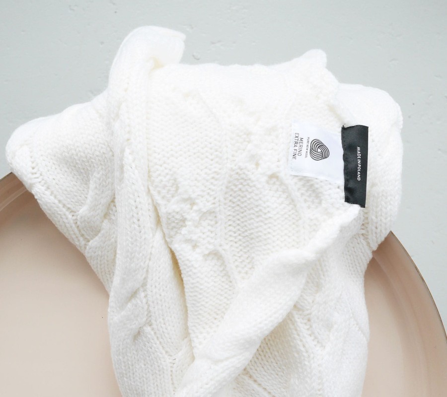 Kocyk z wełny merino - kokos, kolekcja PREMIUM / Lullalove