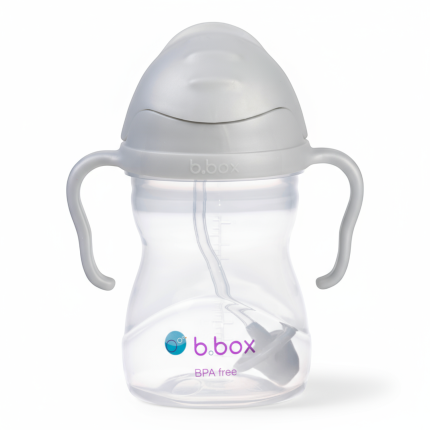 Bidon ze słomką 240 ml, szary / b.box