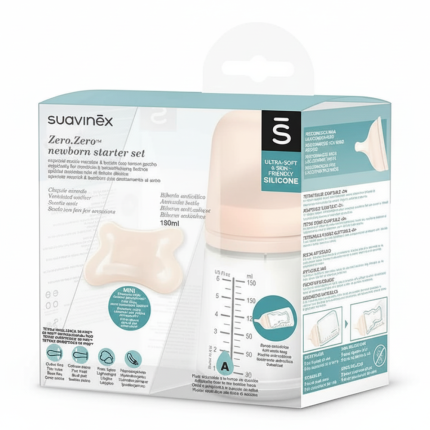 Zestaw startowy ZERO ZERO z butelką ze smoczkiem o regulowanym przepływie i smoczkiem w rozmiarze MINI -2-2 miesiące./ Suavinex