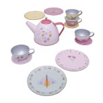 Zestaw metalowy Tea set Flowers & Butterflies 13 elementów / Little Dutch