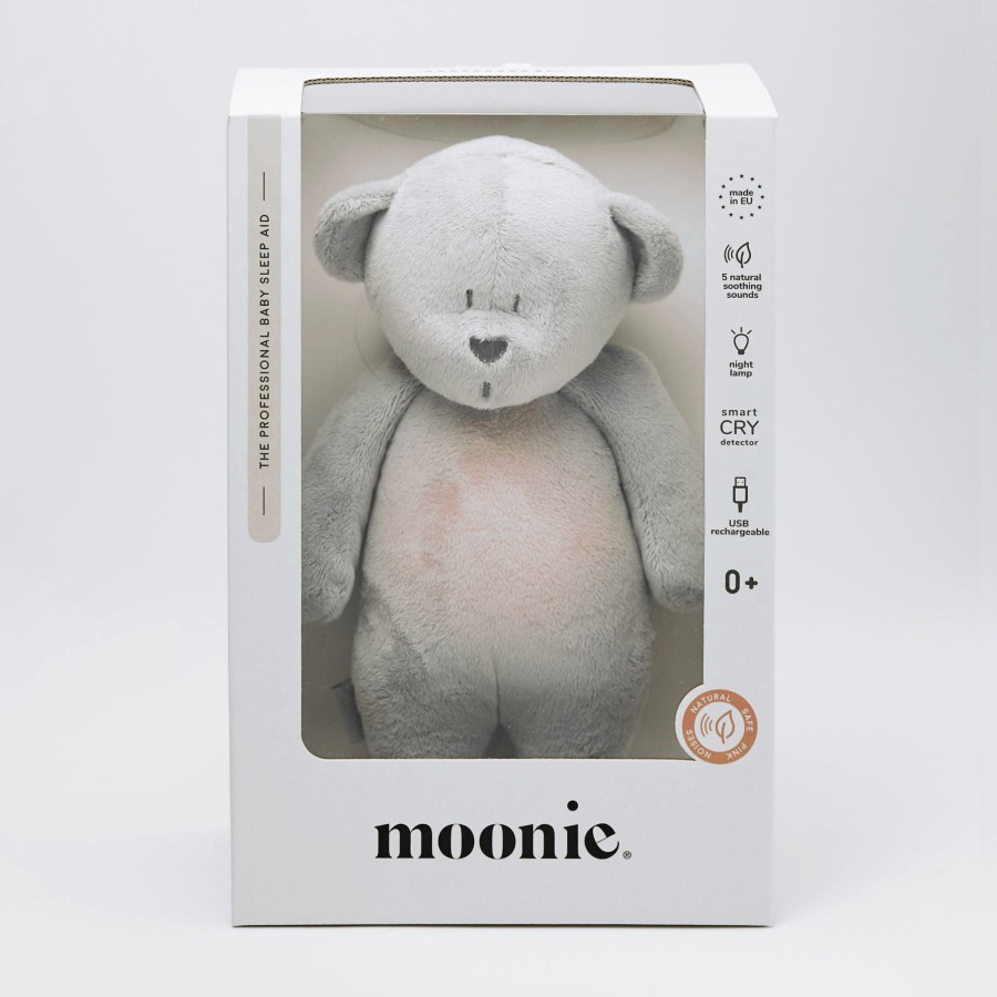 Moonie 2.0 SILVER - szumiący miś z lampką