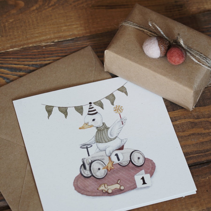 Kartka okolicznościowa na roczek Gąska / Hi Little