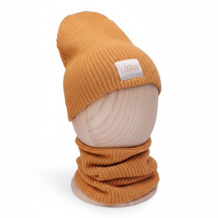 Zimowy komplet dziergany Knitted Mustard, 6-12 mies.  / UL&KA