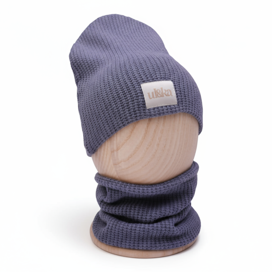 Zimowy komplet dziergany Knitted Blue / UL&KA