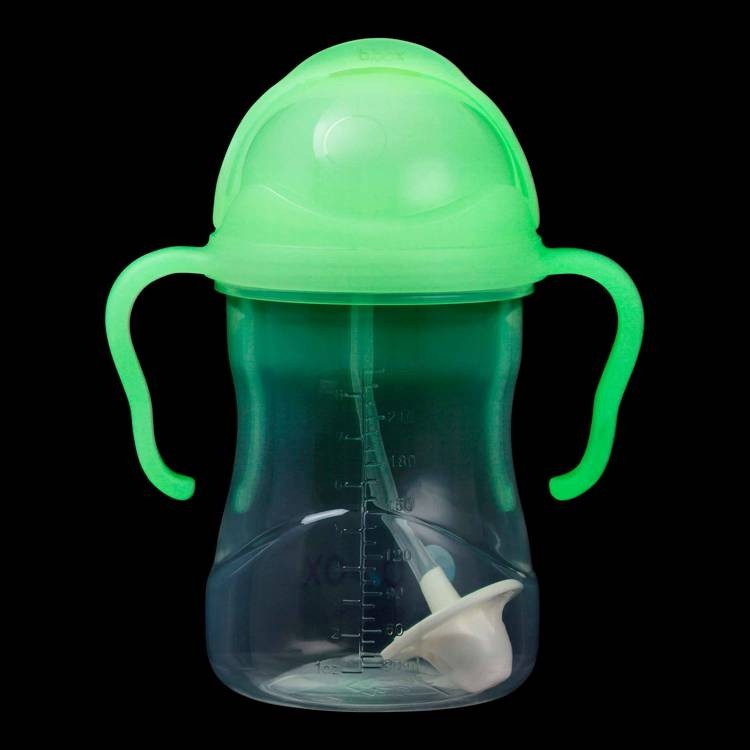 Bidon ze słomką 240 ml, ŚWIECĄCY Glow in the dark / b.box