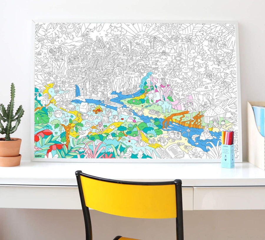 Kolorowanka 100x70cm DŻUNGLA / OMY