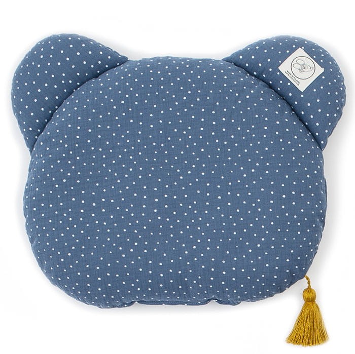 Poduszka Muślin Miś Niebieska w kropki / Cosy Cott