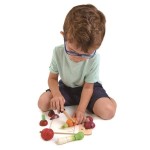 Drewniana deska z warzywami do krojenia, Mini Chef / Tender Leaf Toys