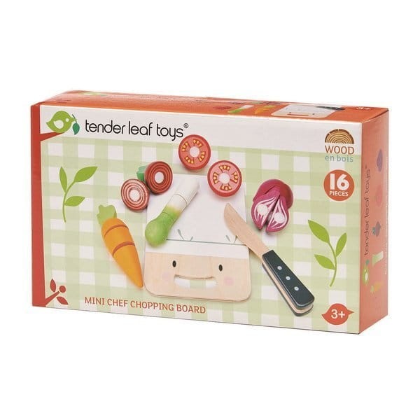Drewniana deska z warzywami do krojenia, Mini Chef / Tender Leaf Toys