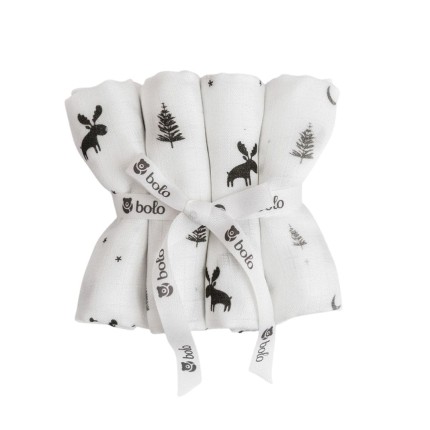 4pak pieluszek muślinowych 43x43cm – zima / Bolo