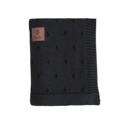 Kocyk bawełniany 80×100 – grafitowy / Bolo