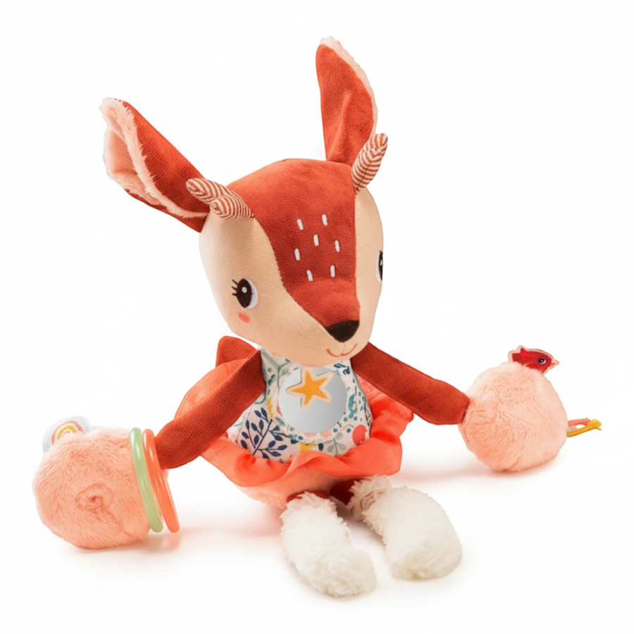 Przytulanka aktywizująca wielofunkcyjna Sarenka Stella 9 m+ / Lilliputiens