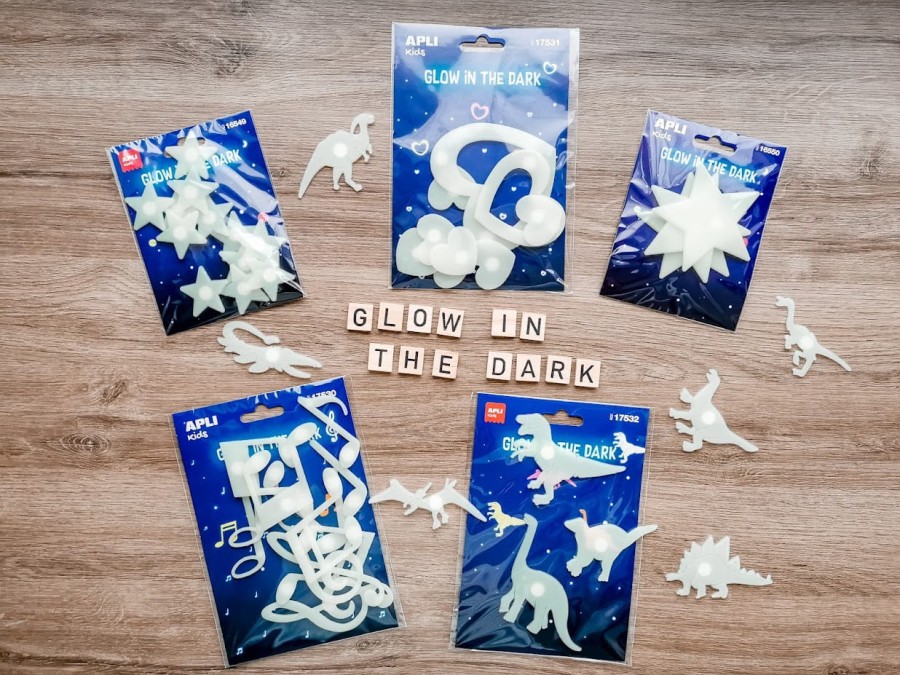Fluorescencyjne naklejki - Małe Gwiazdki 12 sztuk / Apli Kids
