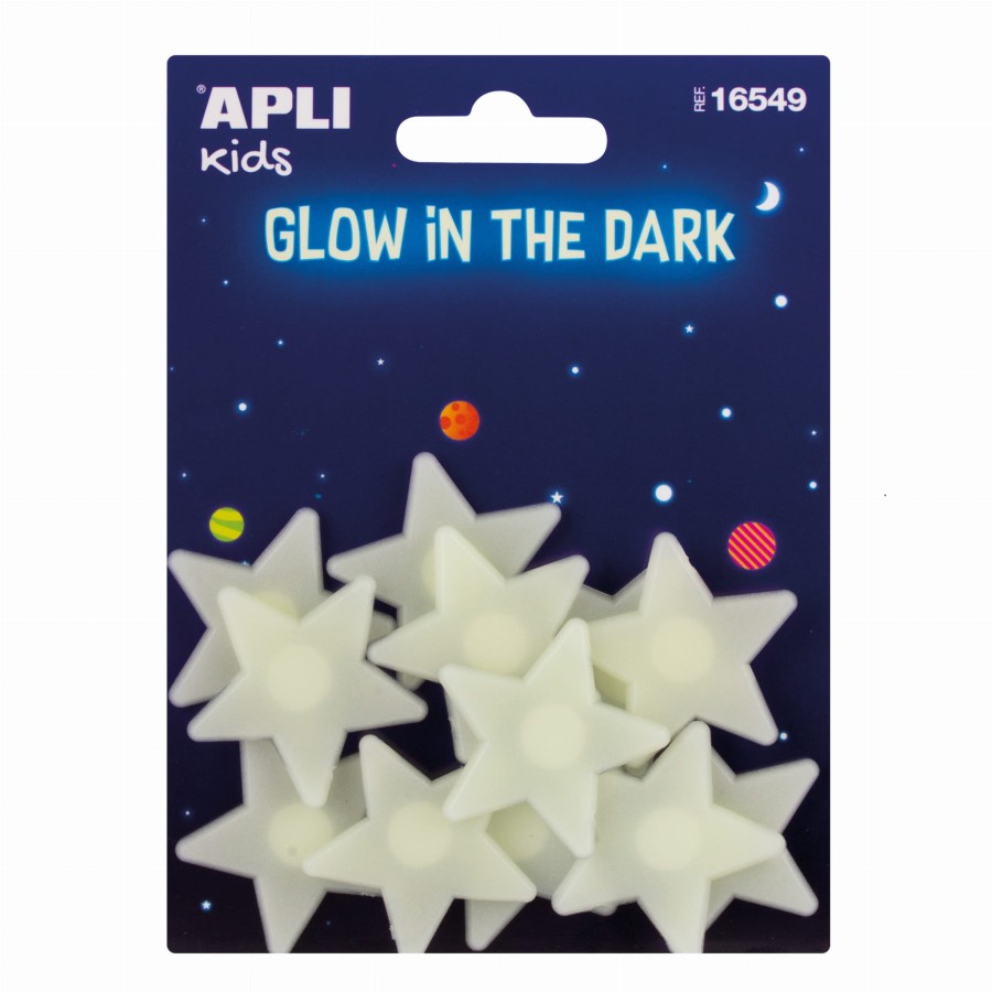 Fluorescencyjne naklejki - Małe Gwiazdki 12 sztuk / Apli Kids