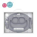 Komplet naczyń silikonowych Mini Feeding Set szary / EZPZ