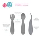 Komplet naczyń silikonowych Mini Feeding Set szary / EZPZ