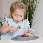 Komplet naczyń silikonowych Mini Feeding Set szary / EZPZ