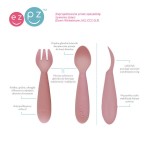 Komplet naczyń silikonowych Mini Feeding Set pastelowy róż / EZPZ
