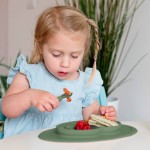 Komplet naczyń silikonowych Mini Feeding Set oliwkowy / EZPZ