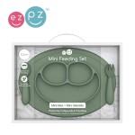 Komplet naczyń silikonowych Mini Feeding Set oliwkowy / EZPZ
