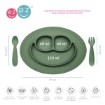 Komplet naczyń silikonowych Mini Feeding Set oliwkowy / EZPZ