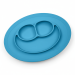 Silikonowy talerzyk z podkładką mały 2w1 Mini Mat niebieski / EZPZ