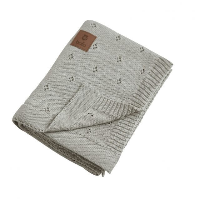 Kocyk bawełniany 80×100 – jasny szary / Bolo