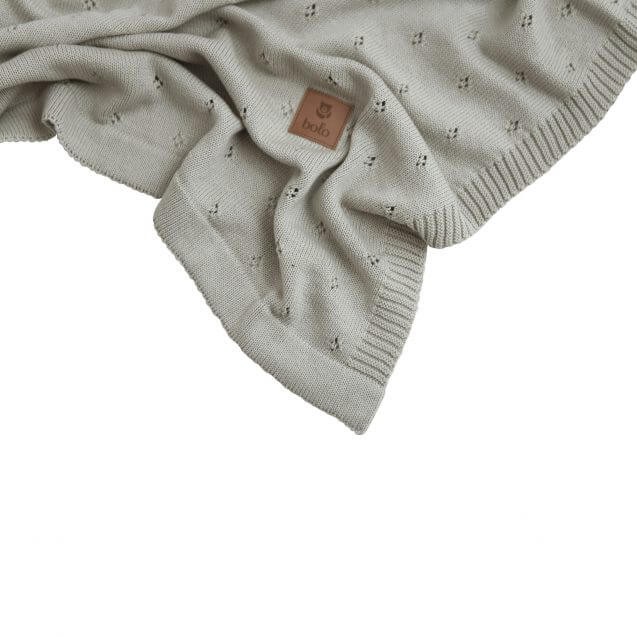 Kocyk bawełniany 80×100 – jasny szary / Bolo