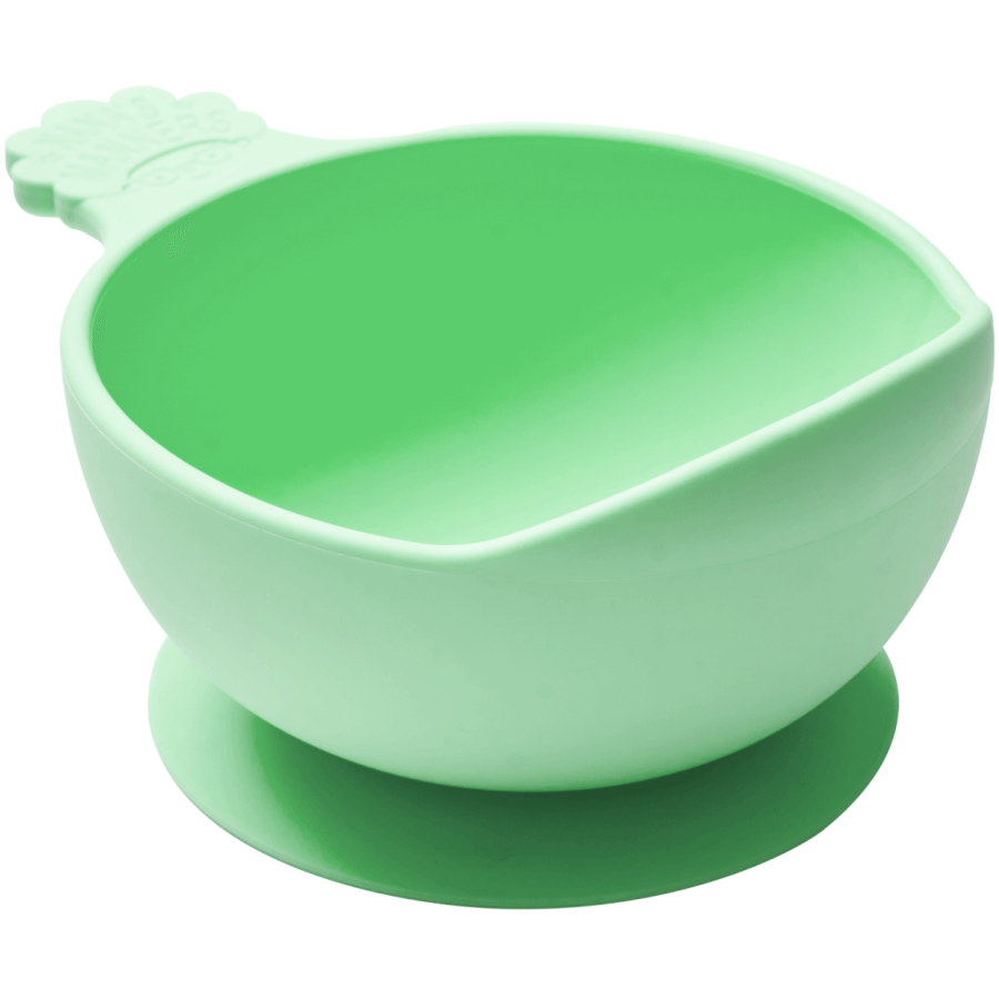 Miska silikonowa z przyssawką i uchwytem GREEN / Nana's Manners
