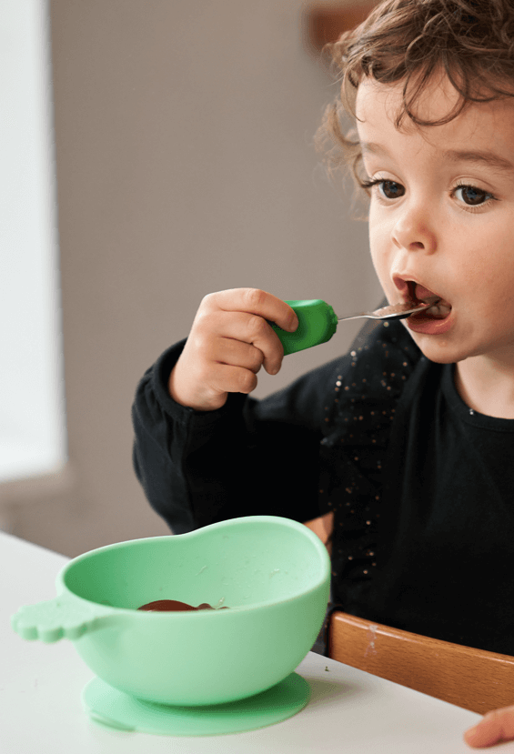 Miska silikonowa z przyssawką i uchwytem GREEN / Nana's Manners