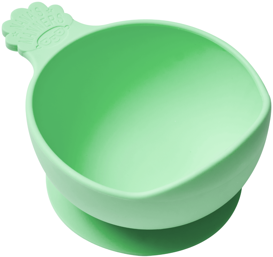 Miska silikonowa z przyssawką i uchwytem GREEN / Nana's Manners