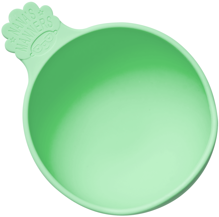 Miska silikonowa z przyssawką i uchwytem GREEN / Nana's Manners
