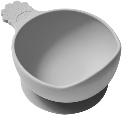 Miska silikonowa z przyssawką i uchwytem GREY / Nana's Manners