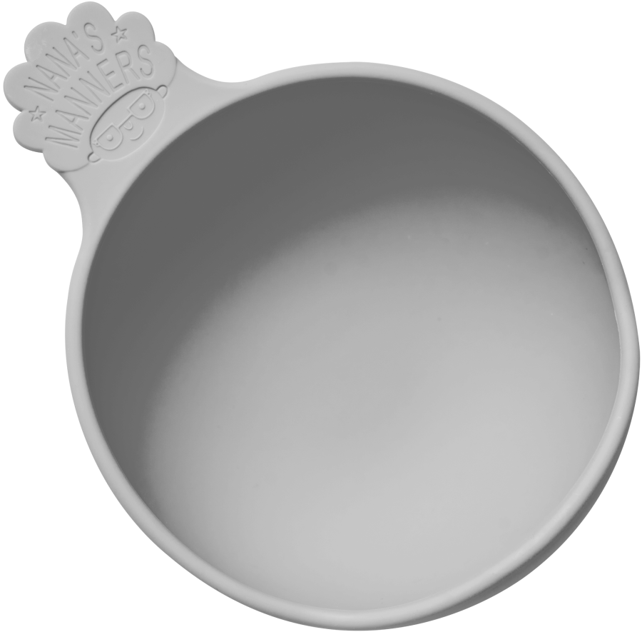 Miska silikonowa z przyssawką i uchwytem GREY / Nana's Manners