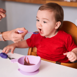 Miska silikonowa z przyssawką i uchwytem PURPLE / Nana's Manners