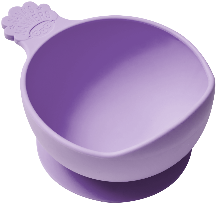 Miska silikonowa z przyssawką i uchwytem PURPLE / Nana's Manners