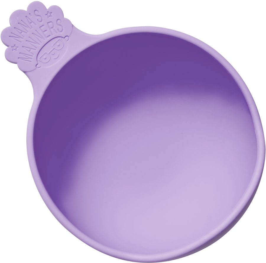 Miska silikonowa z przyssawką i uchwytem PURPLE / Nana's Manners