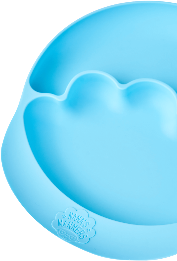 Talerz silikonowy z przyssawką Blue / Nana's Manners