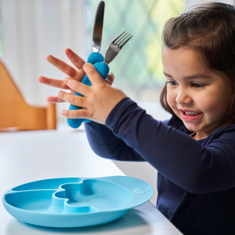 Talerz silikonowy z przyssawką Blue / Nana's Manners
