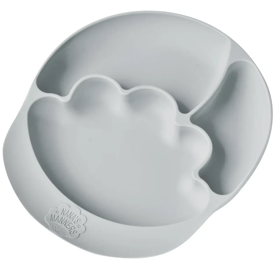 Talerz silikonowy z przyssawką GREY / Nana's Manners