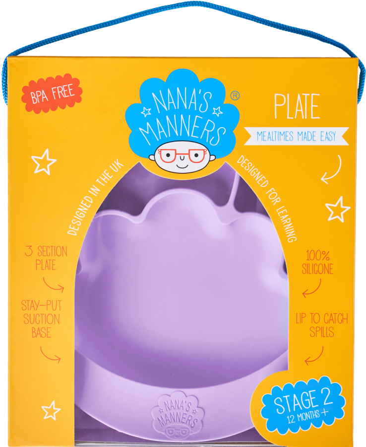 Talerz silikonowy z przyssawką PURPLE / Nana's Manners