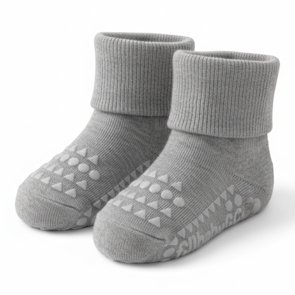 Antypoślizgowe skarpetki do nauki chodzenia BAMBOO grey melange / GoBabyGo