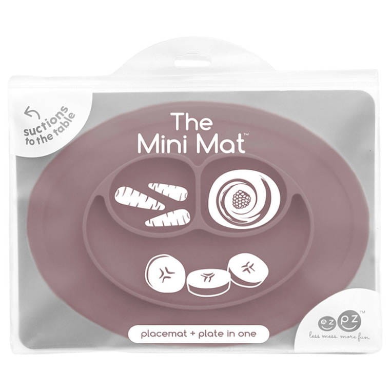 Silikonowy talerzyk z podkładką mały 2w1 Mini Mat Mauve /EZPZ