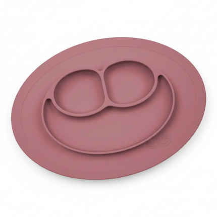 Silikonowy talerzyk z podkładką mały 2w1 Mini Mat Mauve /EZPZ