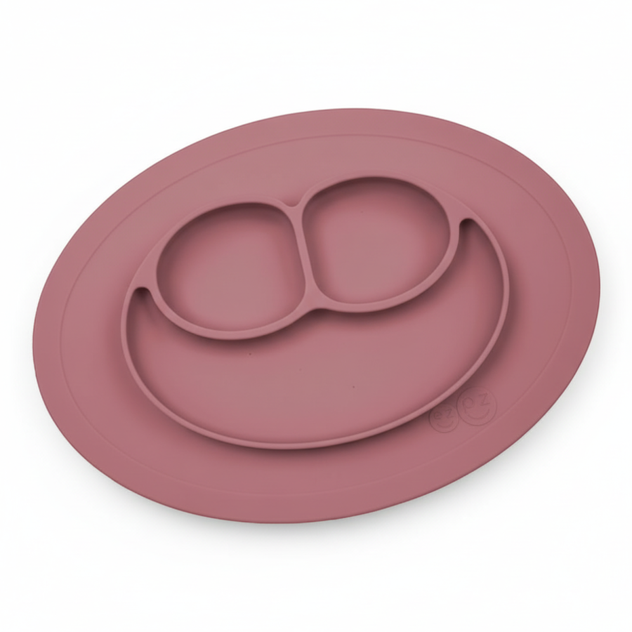 Silikonowy talerzyk z podkładką mały 2w1 Mini Mat Mauve /EZPZ